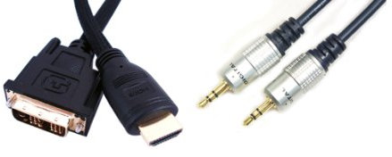 Loops 5m PC to HDTV Cable Kit - HDMI to DVI-D & 3.5mm to 3.5mm Cable