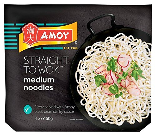 Amoy Straight to Wok Medium Noodles 4 x 150g