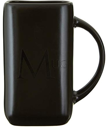 Premier Housewares Elegant Design Black Text Mug | Versatile Use Small Milk Mug For Bedroom | Dishwasher Safe Coffee Mug For Livingroom | Comfortable Grip Ceramic Tea Mug