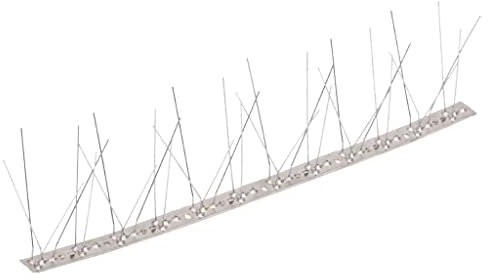 vidaXL Set de 6 Hileras 5 Filas Pinchos Anti-Pájaros Palomas Ahuyentador de Aves Puntas Terraza Balcón Tejado Acero Inoxidable 3 m