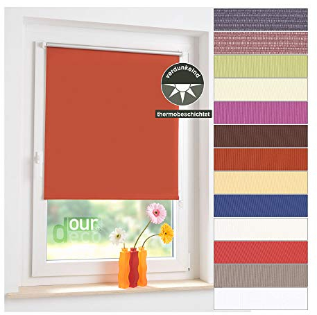 ourdeco Mini-Rollo Thermobeschichtung, 060 x 150 Terracotta, verdunkelnd