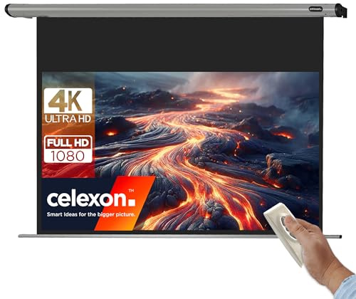 celexon HomeCinema écran de Projection motorisé 70 | 160x90cm 16:9 | Écran électrique 4K Full HD pour home cinéma et présentations au bureau, montage mural ou plafond