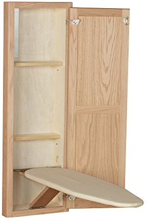 Household Essentials Oak Finish In-Wall Ironing Board Cabinet