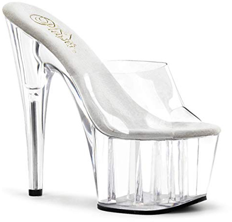 Pleaser ADORE-701 Damen Sandalen, Transparent (Clr/clr), EU 38 (UK 5) (US 8)