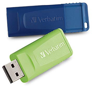 Verbatim 16GB Store 'n' Go USB Flash Drive - PC / Mac Compatible - 2pk - Blue, Green