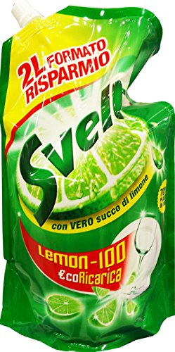 6 x SVELTO Lavapiatti Eco Ricarica Limone Verde 2000 Ml