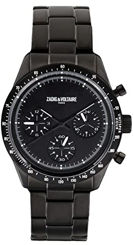Zadig & Voltaire Unisex Analog Quarz Uhr mit Edelstahl Armband ZVM301