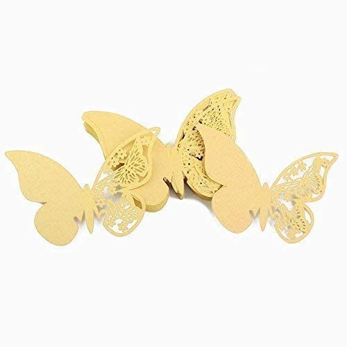 50 Schmetterling präziser Schnitt Wein Glas Papier Name Platzkarten für Hochzeit Geburtstag Party für Events zeigt von trimmen Shop gold