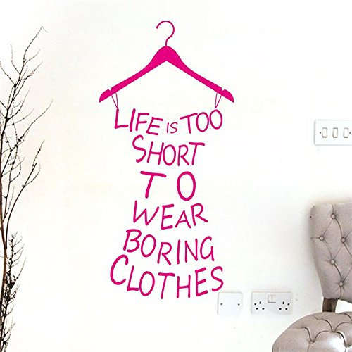 Pegatina pared vinilo la vida es demasiado corta para...color rosa para vestidores habitaciones juveniles de OPEN BUY