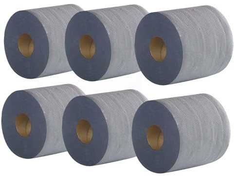 2Work Centrefeed Roll 2-Ply 100M Blue (Pack of 6) 2W03010