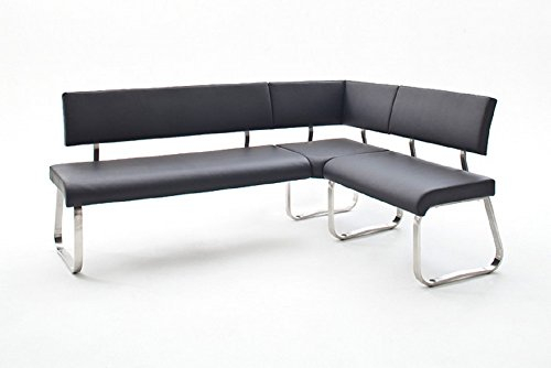 Beauty.Scouts Eckbank Frogo Sitzbank, Bank, Essbank, mit Rückenlehne, Essecke, Esstischbank, modern, hochwertig, gepolstert, schwarz, 200x87x60cm
