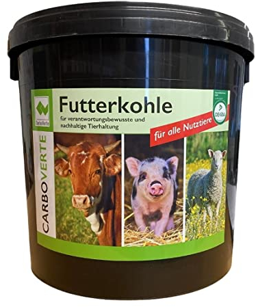 3,5 kg CarboVerte Futterkohle für Pferde, Rinder, Schweine und Geflügel, nach GMP+ FSA gesichert, 100% pflanzliche Kohle, staubfrei