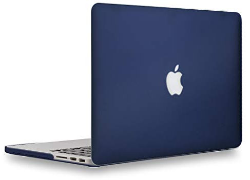 UESWILL Custodia rigida opaca liscia compatibile con MacBook Pro (Retina, 15, metà 2012/2013/2014/metà 2015), modello A1398, senza CD-ROM, senza touch bar, blu navy