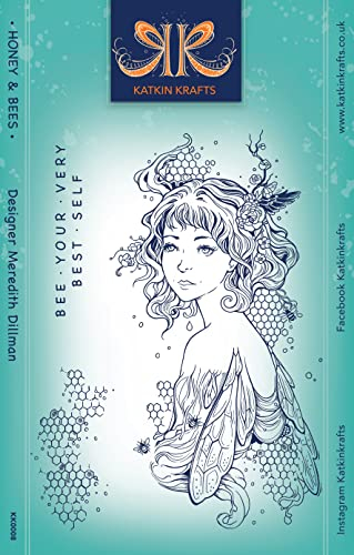 Generisch Katkin Krafts Stempel-Set Honig und Bienen, transparent, 15,2 x 20,3 cm