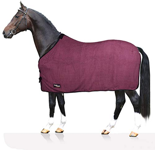 Tecno, Coperta in Spugna Cloth, di Ottima Fattura, Utile per Proteggere Il Cavallo dagli Sbalzi di Temperatura, dalla Pioggia e dagli Insetti, Bordeaux 155 cm