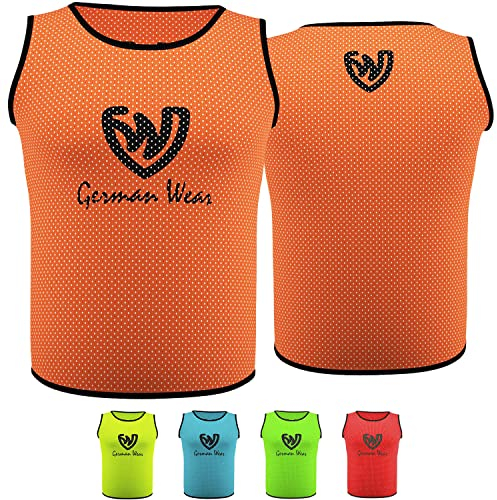 German Wear Leibchen Trainingsleibchen Markierungshemd Kinder Erwachsene Fussball Handball Hocky Rugby Basketball Volleyball Baseball Training Orange - L