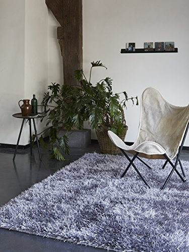 Esprit Home, Moderner Hochflor Teppich - Läufer aus Polyester für Wohnzimmer, Flur, Schlafzimmer, Cool Glamour (70 x 140 cm, grau)