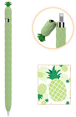 AHASTYLE Silicone Case for Apple Pencil 1 Sleeve Fruit Design Soft Protective Cover Grip Accessories Compatible with Apple Pencil 1st Generation (Apple Pencil 1st, Green)