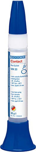 WEICON Contatto VM20 Cianoacrilato adesivo 30 g per l'incollaggio di metalli di ogni tipo.
