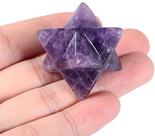 Lovionus89 Natürlich Amethyst Merkaba Kristall Schutz Heilig Meditation Energie Generator Heilung Chakra Sechszackiger Stern 1 Zoll