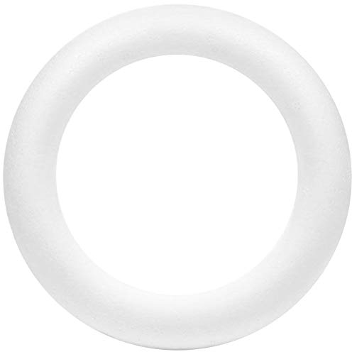 Netuno 1 Stück Styropor Ring 30 cm großer Ring aus Styropor Rohling Polystyrol Vollring groß für Adventskranz Osterkranz Blumenkranz Schaumkranz Styropor Reifen voll zum Basteln Ostern Weihnachten