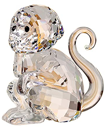 DOJOZ Kleine Affe aus Kristall, schöne Basteldekorationen für Zuhause, Weihnachtsdekoration, Sammlerstück, Geburtstagsgeschenke, Figuren (weiß)