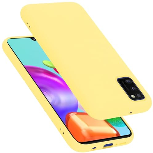Cadorabo Hülle kompatibel mit Samsung Galaxy A41 Hülle Silikon Handyhülle für Galaxy A41 Case aus flüssigem Silikon- Kratzfeste und stoßfeste dünne TPU Schutzhülle - Liquid GELB