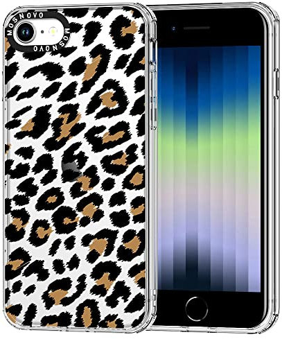 MOSNOVO für iPhone SE/iPhone 8 / iPhone 7 Hülle – Durchsichtige, schlanke, stoßfeste TPU+PC-Handyhülle, [6,6 Fuß Fallschutz/Anti-Abziehen] - Leopardenprint