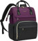 LOVEVOOK Sac a Dos Femme, Feminin pour Ordinateur 17 Pouces, Sac Ados PC Portable pour Collège Affaire Travail Voyage, Violet foncé Noir