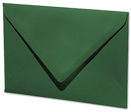 ARTOZ 75x Briefumschläge DIN B6 Racing Green (Grün) - 12,5 x 17,8 cm - Nassklebung - gerippte Kuverts ohne Fenster - Serie Artoz 1001