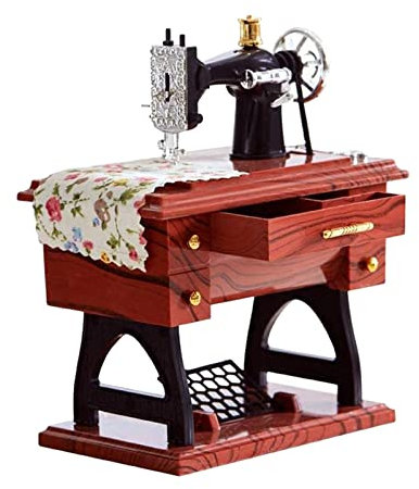 misppro Vintage Spieluhr Mini Nähmaschine Stil Mechanische Geburtstag Geschenk Tischdekoration für Freunde