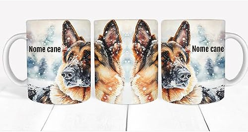 L'Arcobaleno di Luci - Tazza PASTORE TEDESCO con NOME CANE PERSONALIZZATO German Shephard