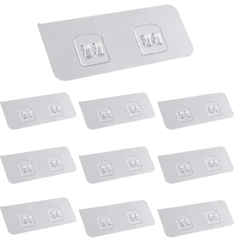 GNHG Ganchos Adhesivos para Carrito de Ducha, Paquete de 10, Ganchos autoadhesivos no porosos, Ganchos de Repuesto para Carrito de Ducha, Soporte de Montaje en Pared para Cocina, baño, Sala de Estar
