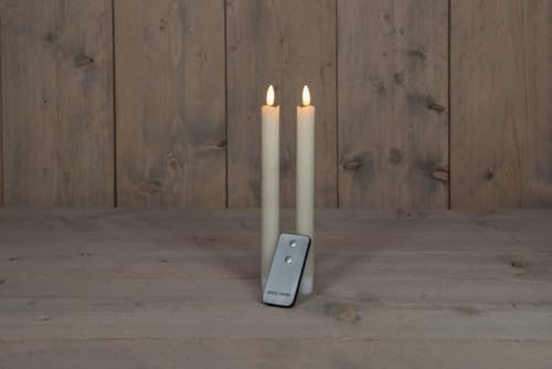 Anna's Collection 2PCS IVOOR RUSTIEK Wax Diner KAARS 23CM 3D LONT MET AFSTANDS BEDIENING 2XAA