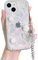 NITITOP Compatible with iPhone 13 Case Cute Clear 3D Butterfly with Flower Floral Pearl Glitter for Girls Women Soft TPU Shockproof Protective Cover Girly - iPhone 13