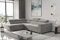 Kaiser Möbel, Ecksofa mit schlaffunktion, mit Bettkasten, Schlafsofa Atom Lux, Designer Sofa, Modern Design Couch, Polsterecke, Freistehend, Stoff Monolith Klasse A, Hellgrau Links