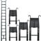 WolFum Multi-Purpose Foldable Ladders 3.2M Black Straight Ladder with Detachable Roof Hook Professional Aluminuim Loft Ladder Extension for Indoor Outdoor Use Heavy Duty 330lb Max Load