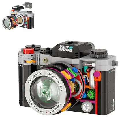 NUOJIAYING Technik Kamera Bausteine Bausatz, 556 Teile Retro Kamera Bausteine Spielzeug, SLR Kamera Bausteine Modellbausat, Mechanisches Kamera-Modell für Erwachsene Jugendliche Modellbau-Spielzeug