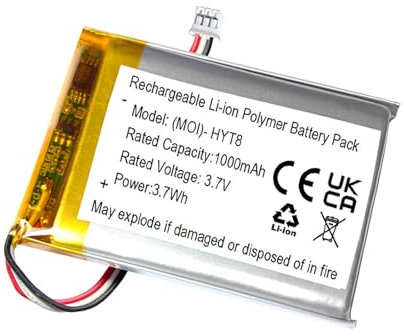 1000mAh, 3,7V wiederaufladbarer Akku als Ersatz für HelloBaby HB66, HB66 Pro, HB31, HB6231, HB24, HB6233, HB6339 Video Babyphone