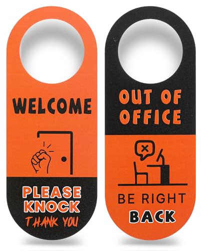 Giantree 2 Pcs Do Not Disturb Door Hanger Sign, Double-sided PVC Hanging Sign Universal Fit 9.44 x 3.5 Do Not Disturb Door Sign for Office Meeting Home Hotel Clinic Therapists Health Care (Orange)