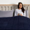 Brentfords Weighted Blanket Teddy Fleece, Men Women Weighted Blanket Sleep Therapy Anxiety Stress Relief Super Soft Throw - Navy Blue, 125 x 150cm - 4kg