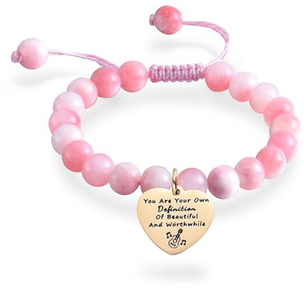 Melix Home Taylor-Zitate Merch-Musikarmband, Geschenke für Fans, Freundin, Teenager-Tochter, Frauen, süße, motivierende Armbänder aus Naturstein