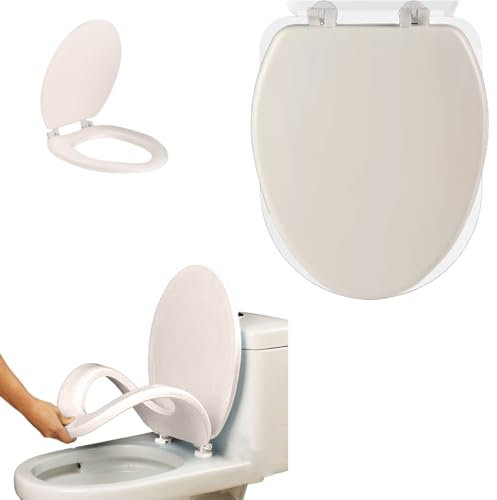 Abattant de toilette en V durable avec libération rapide et fixation rapide - Siège de toilette en plastique avec fermeture douce - Ne se desserre jamais - Facile à installer et à nettoyer - Cadeaux