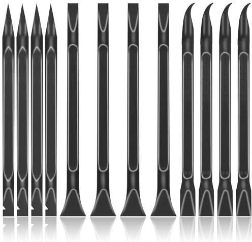 Lot de 12 grattoirs en plastique en fibre de carbone, anti-rayures pour les espaces restreints, grattoir multifonction en forme de stylo, pour le nettoyage de voiture, la cuisine, les crevasses, les
