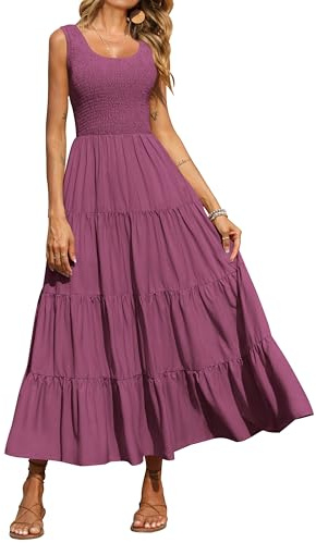 PRETTYGARDEN Tank Summer Dresses for Women Maxi Dress Vestito Casual Donna (Pacco da 1)
