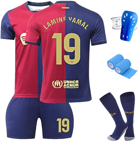 ZSJMY Neues Fußbal Trikot Set Kinder, Fussball Trainingstrikot, Heim/Auswärts Fußball Trikot, Fans Fußballtrikots, Schnell Trocknendes Atmungsaktives Fußballtrikot Mit Schienbeinschoner