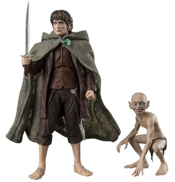 TAMASHII NATIONS S.H. Figuarts Frodo Baggins & Gollum (Herr der Ringe), ca. 120 mm, PVC, ABS & Stoff, vorbemalte Actionfigur