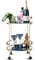 Fizporium Gold Drinks Trolley, Serving Bar Cart with Shelves, 2-Tier Cocktail Cart on Wheels, Home Bar & Kitchen Cart, Glamorous Gold Serving Table for Living Room, Dining, or Kitchen Decor