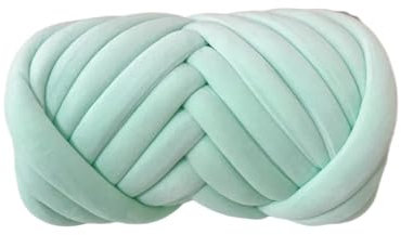 Strickwolle, Schalgarn, farbiges Garn, 0,5 kg/1 kg dickes, sperriges, grobes Samtgarn, handgestrickt, gewebter Faden, Korb, Decke, Teppiche, Riesengarn, DIY-Arm, handgestrickte Decke(1KG light green)