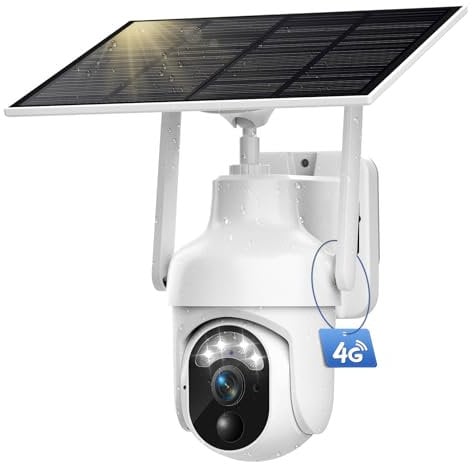Geekee 4G LTE Überwachungskamera Aussen mit SIM Karte, 355°/95° Schwenkbar PTZ Kabellos Solar Kamera Ohne WLAN Outdoor mit 2K Farbe Nachtsicht aussenkamera PIR Erkennung 2-Wege-Audio IP65 Wasserdicht